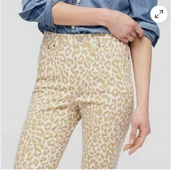 J. Crew | 10" Highest Rise Toothpick Jeans | Safari Leopard | Size 25 - Picture 2 of 14